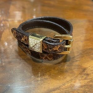 Michael Kors Leather Snake Wrap Bracelet
